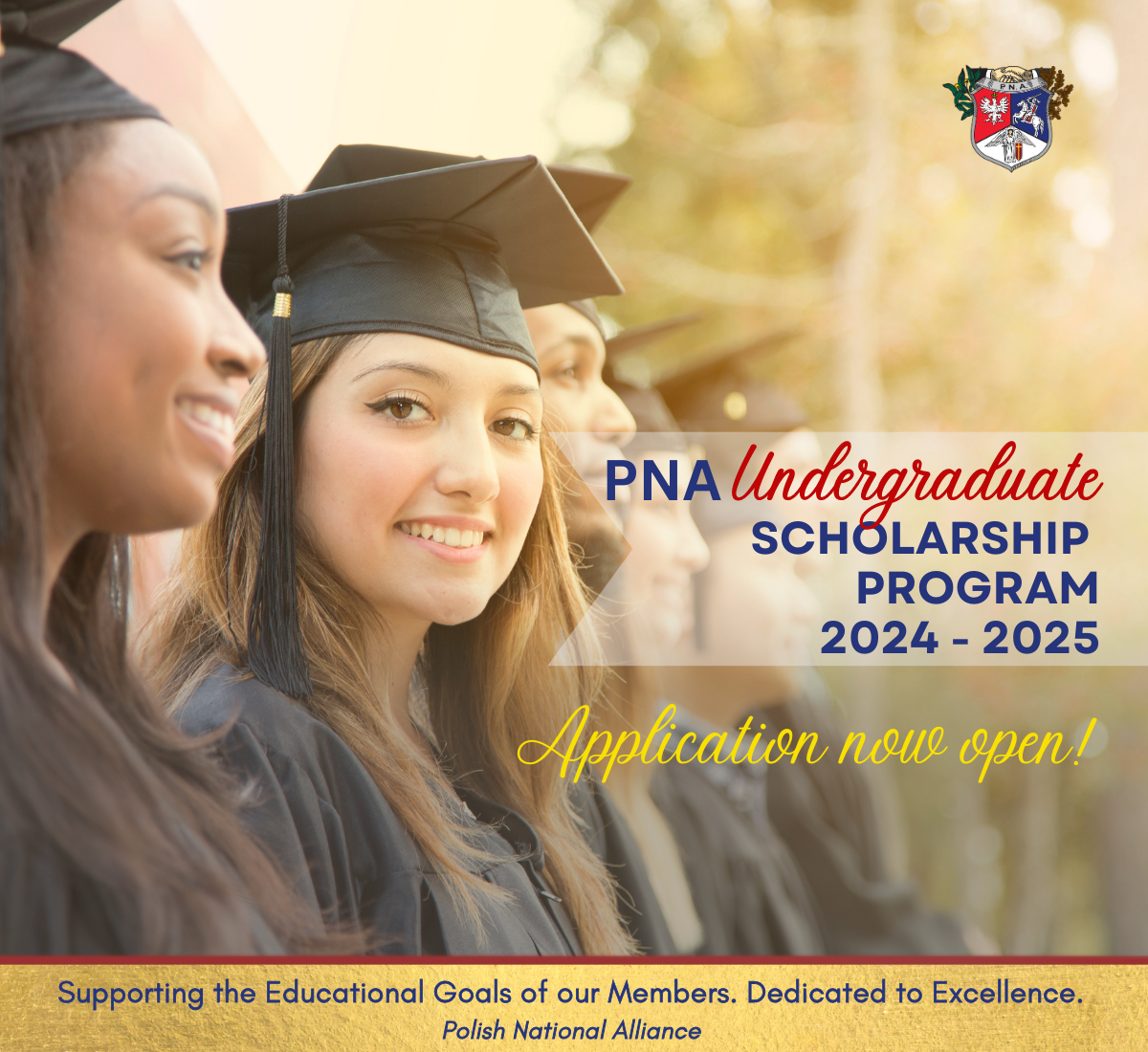 Application process for the PNA Undergraduate Scholarship Program 2024 - 2025. Application deadline postmarked no later than April 15, 2024.